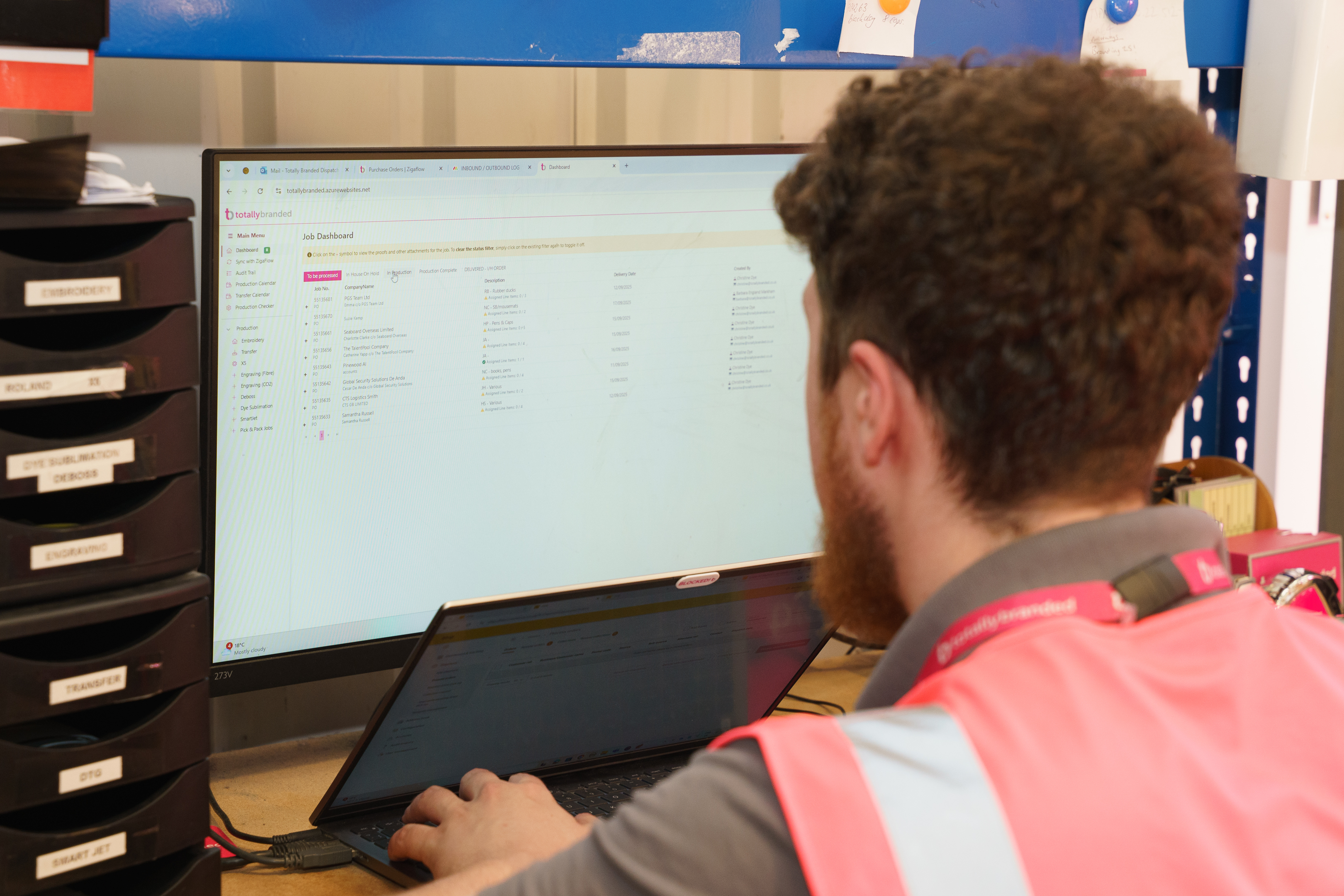 Bespoke production planning system commissioned by Totally Branded