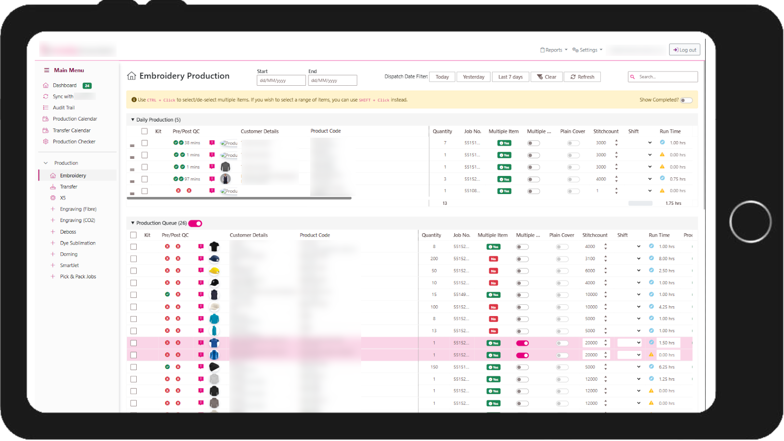 Production planning software